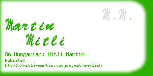 martin mitli business card